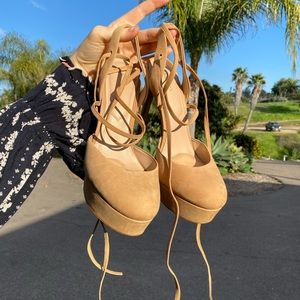 Aldo tan pump heels